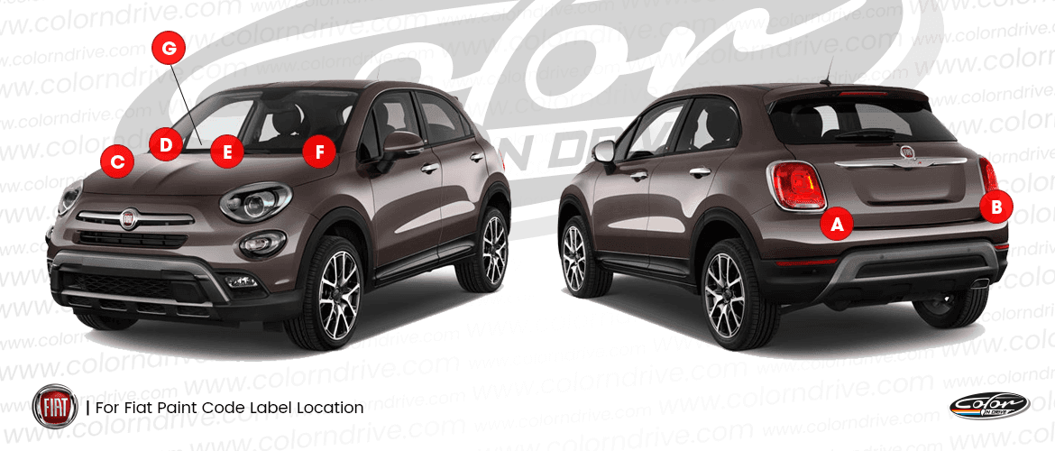 FIAT paint code label location diagram